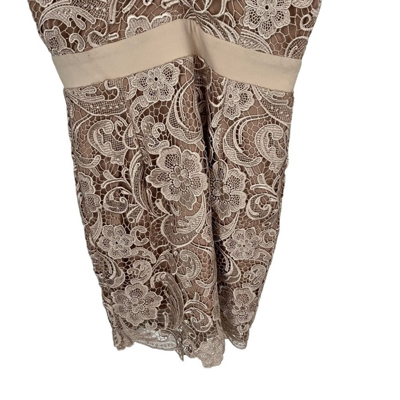 DRESS THE POPULATION Ava Nude Lace Mini Dress - Picture 5 of 8